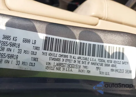 2011 Jeep Grand Cherokee Limited из США, поврежденный, VIN 1J4RR5GT1BC631510